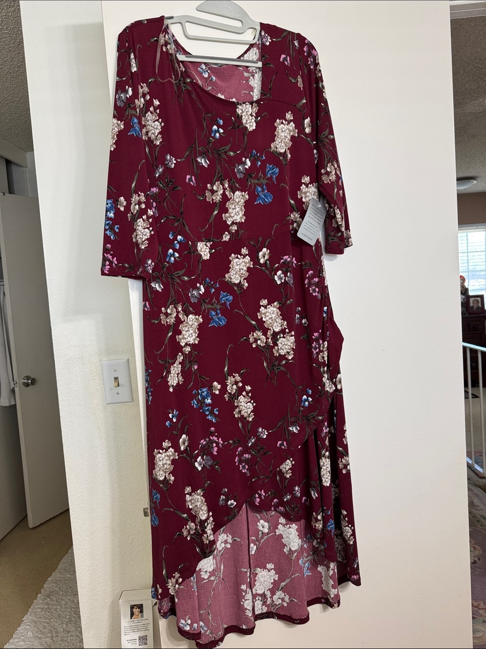 West Kei Burgundy Floral High-Low Dress